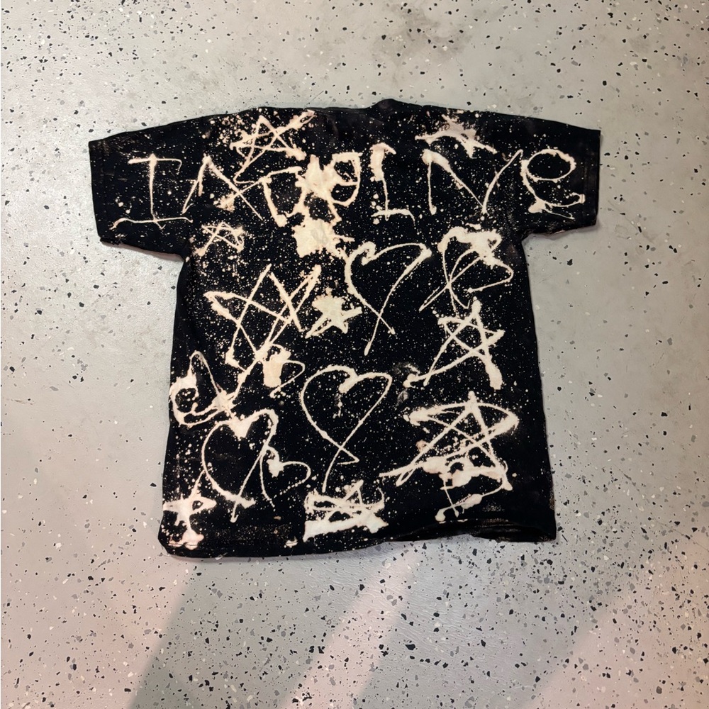 Black Graphic T-Shirt with White Designs
